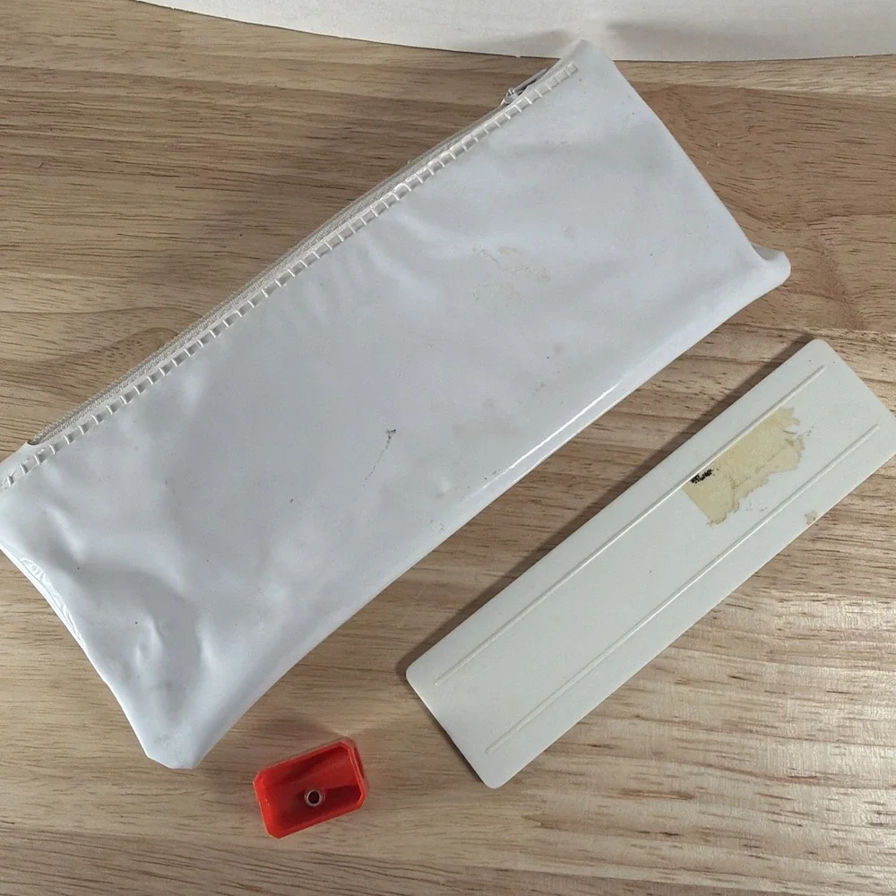 Vintage 1993 Mighty Morphin' Power Rangers White Pencil Case Zip Pouch Ruler